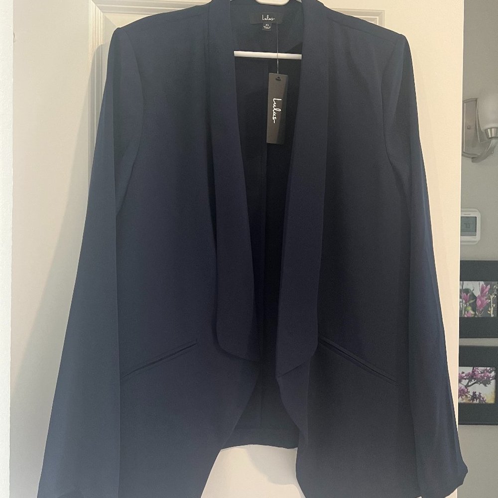 Lulu's Navy Open-Front Blazer